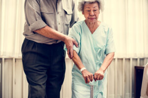 Senior getting physical therapy 
